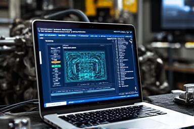 ECUマッピング用のラップトップとエンジン部品